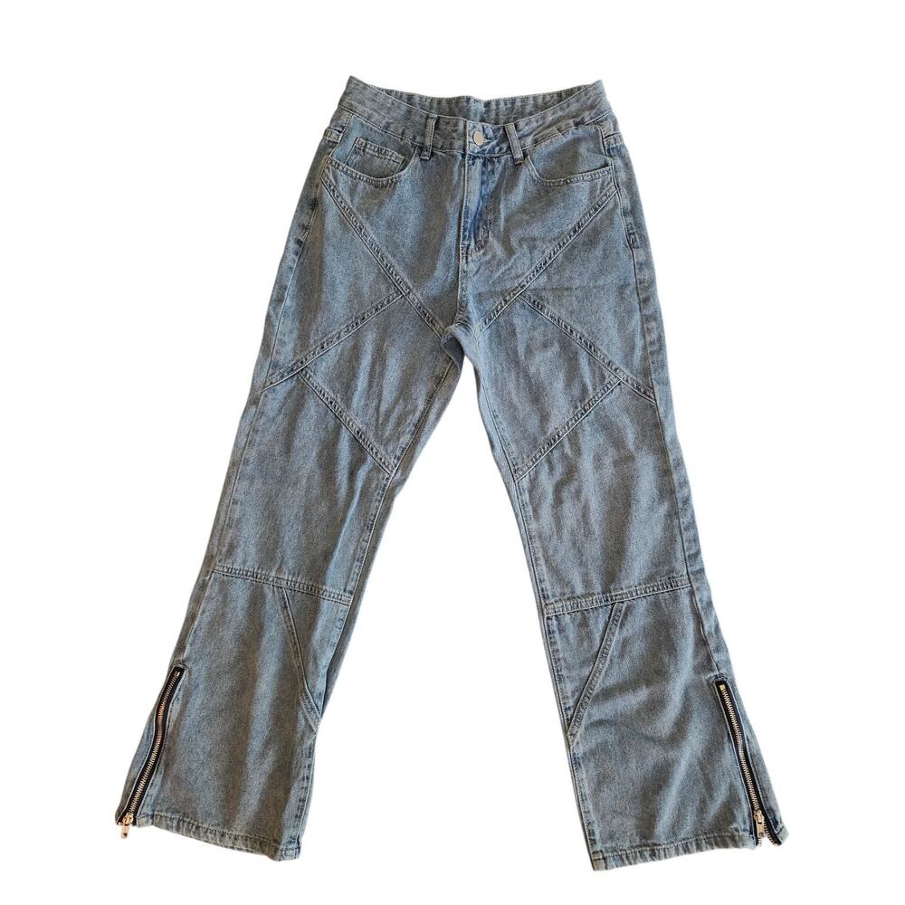 Manfinity Pants Mens Size XS 28x27 Light Blue‎ Denim Urban Vibes Baggy Wide Leg
